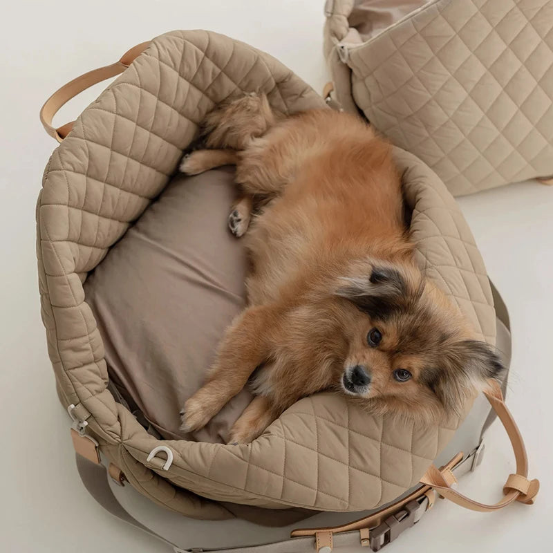 👜 Sac de Transport Luxe 2-en-1 pour Animaux – Siège Auto & Lit de Voyage 🐶🐱