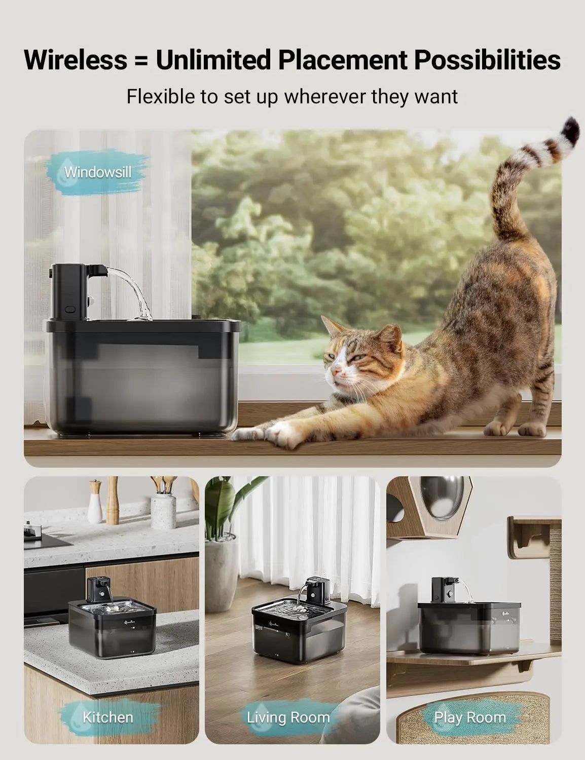 🐾 Fontaine à Eau Automatique en Acier Inoxydable 2.5L – Hydratation Saine & Sans Fils ! 🐱💦
