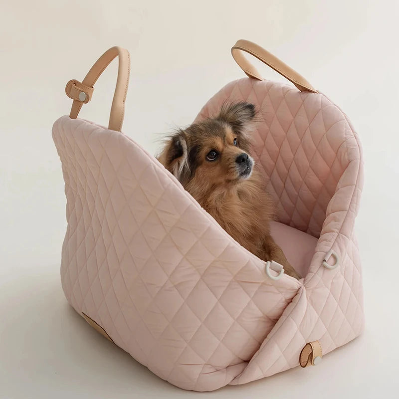 👜 Sac de Transport Luxe 2-en-1 pour Animaux – Siège Auto & Lit de Voyage 🐶🐱