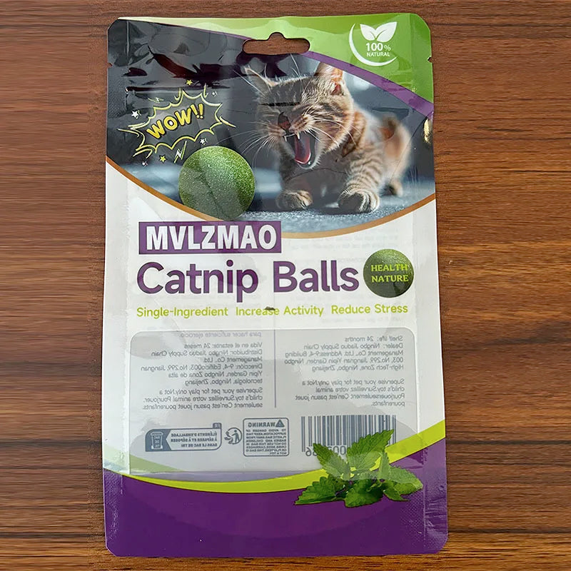 🐾 Boule d’Herbe à Chat Comestible – Amusement, Bien-être & Hygiène Dentaire ! 🐱🌿
