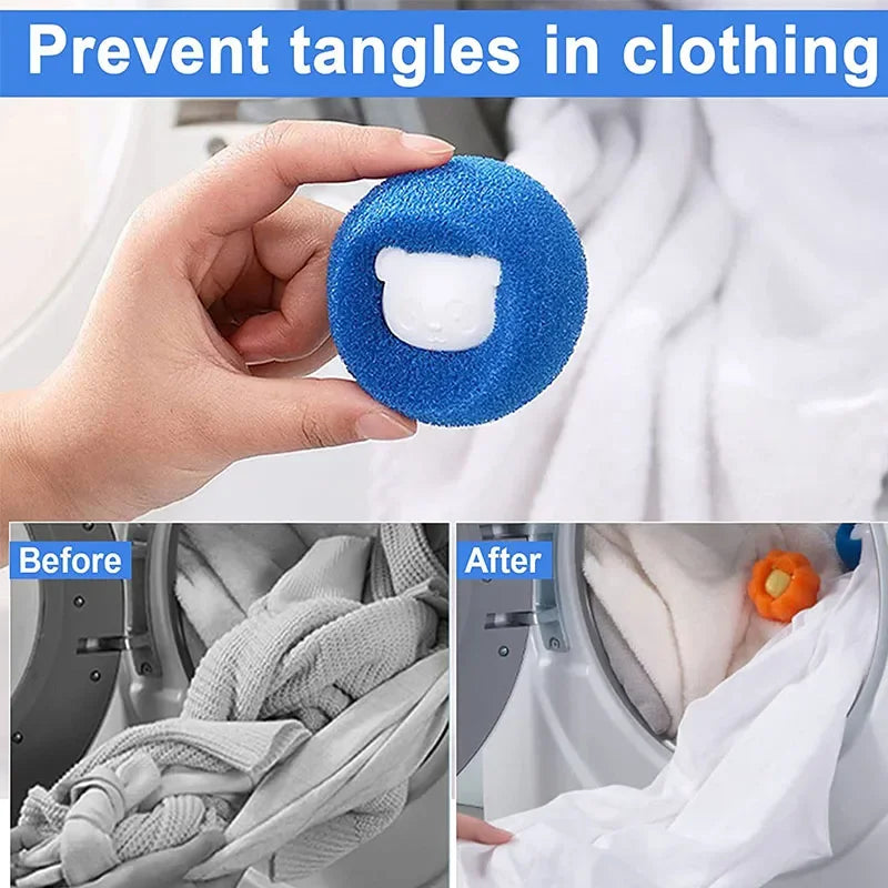 🐾 Boule Épilatrice Réutilisable pour Machine à Laver – Élimine les Poils d’Animaux & Peluches en Un Geste ! 🐶🐱🧺